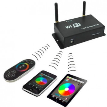 Kontroler WiFi 5-24V 12A iOS Android + pilot dotykowy LED RGB