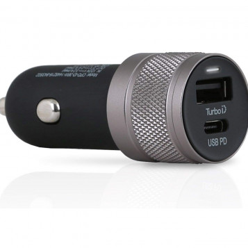 Podwójna ładowarka samochodowa USB-C z PD 3.0 + USB-A z Turbo ID Wicked Chili