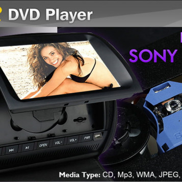 Zagłówek multimedialny LCD 9'' HD DVD