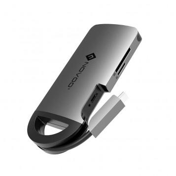 Adapter przejściówka HUB 3xUSB3.0 USB-C HDMI 4K LAN SD TF NOVOO 8w1