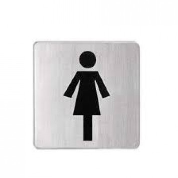 Metalowy szyld informacyjny samoprzylepny do damskiej toalety Blomus