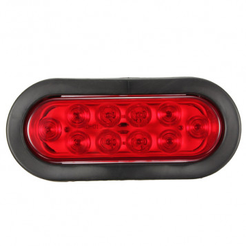 Owalne czerwone oświetlenie lampa 10 LED 12V DC