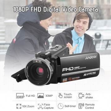 Kamera wideo Andoer FHD 1080P 30MP 16xZoom ekran dotykowy