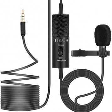 Profesjonalny mikrofon krawatowy iUKUS z klipsem DSLR