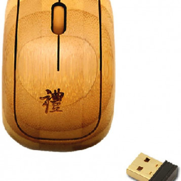 Mysz przewodowa optyczna Bamboo PC 2.4G z drewna