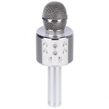 Bezprzewodowy mikrofon Bluetooth do karaoke WS-858 srebrny