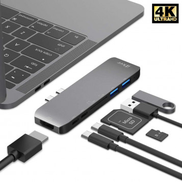 Koncentrator hub USB-C do MacBook Pro iDeer HDMI USB microSD SD 4K