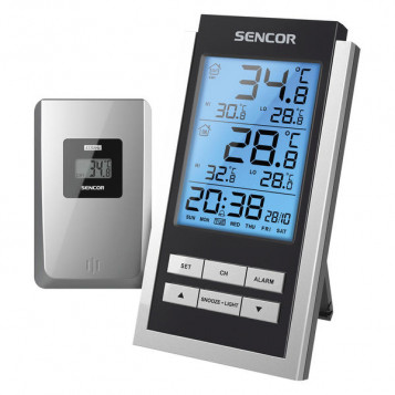 Stacja pogody termometr SENCOR SWS 125 budzik DCF