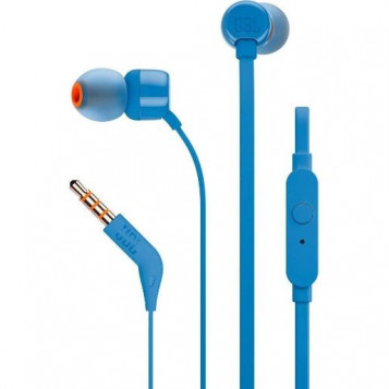 Słuchawki przewodowe dokanałowe JBL by Harman T110 z mikrofonem Niebieskie