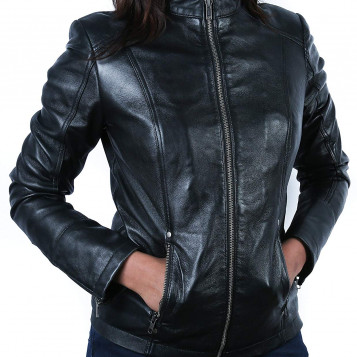 Urban leather modna skórzana kurtka damska czarna M RT01