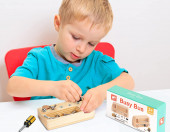 Edukacyjna drewniana zabawka Busy Bus Flying Hippo – zdjęcie 2