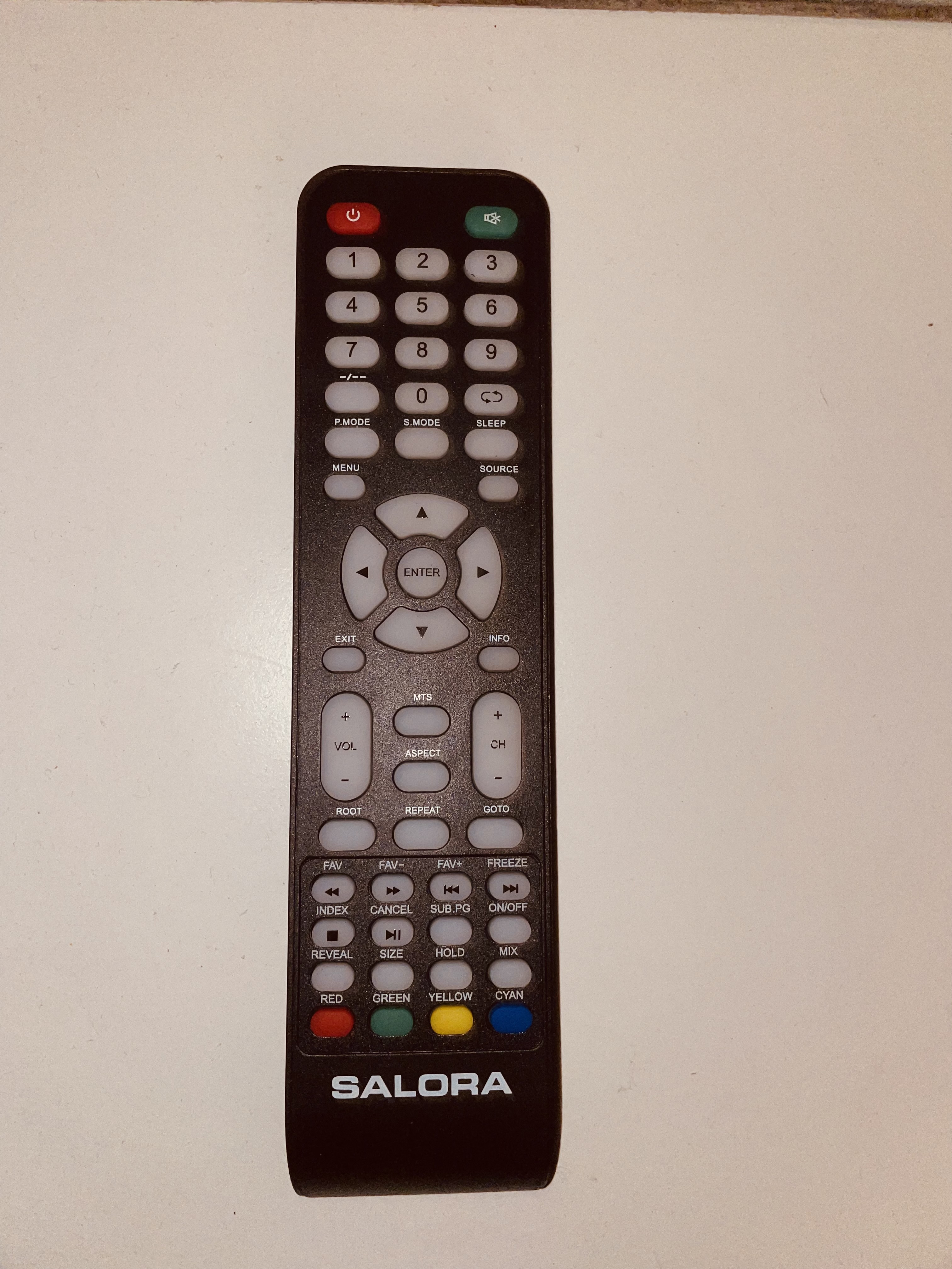 Oryginalny pilot do Salora do telewizorów czarny