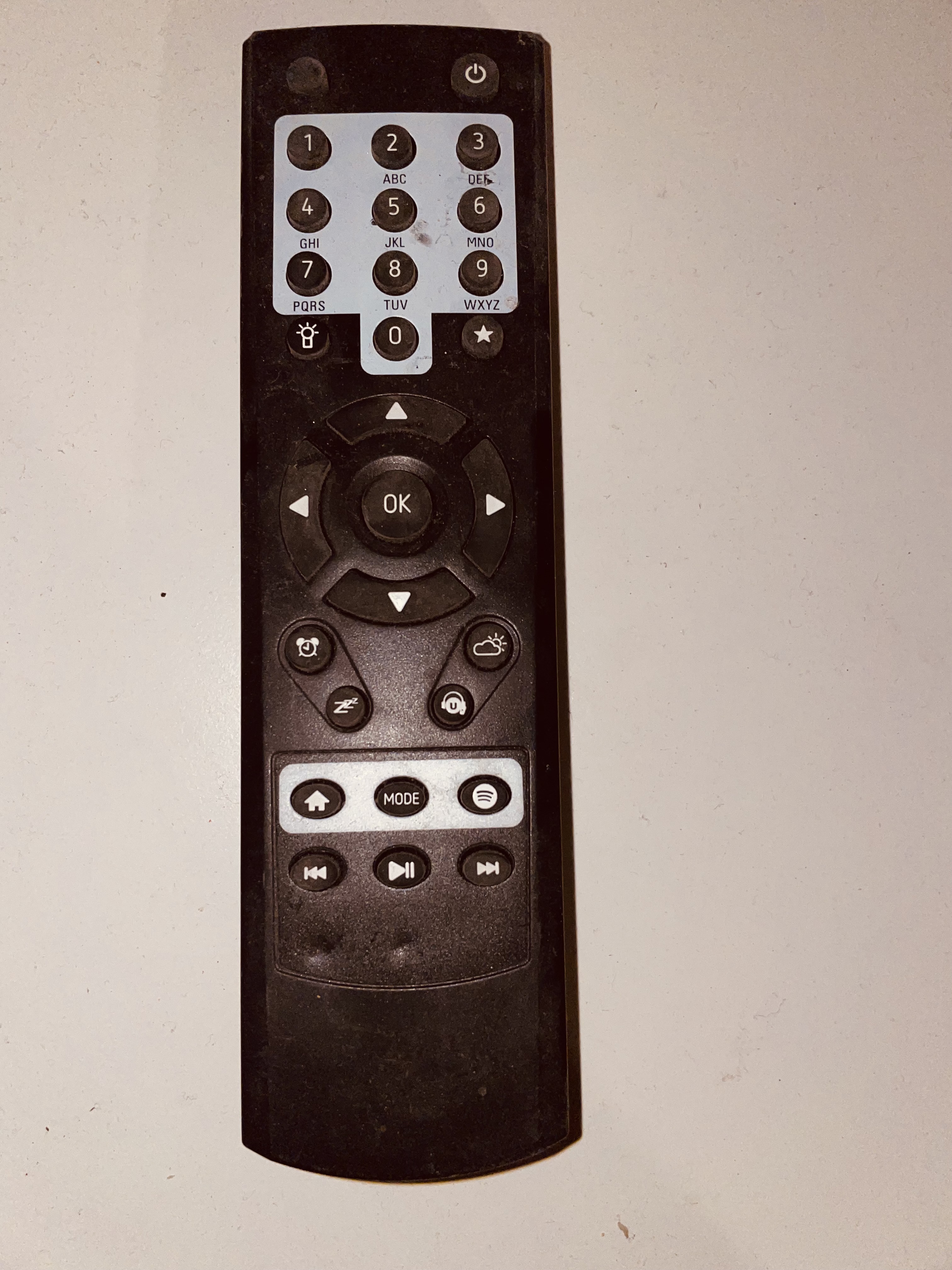 Pilot do odtwarzacza telewizora TV czarny