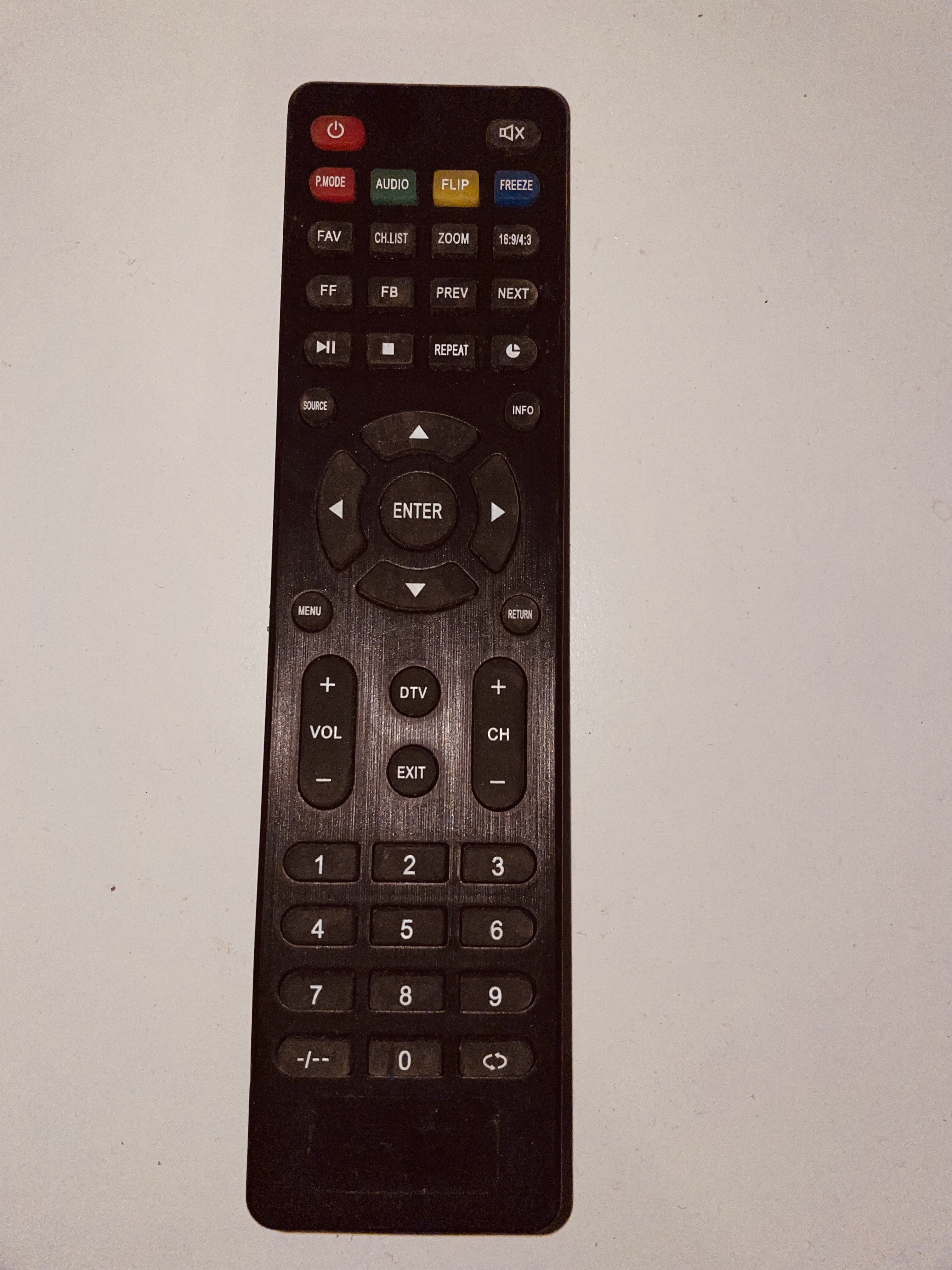 Czarny pilot sterowany zdalnie do telewizora