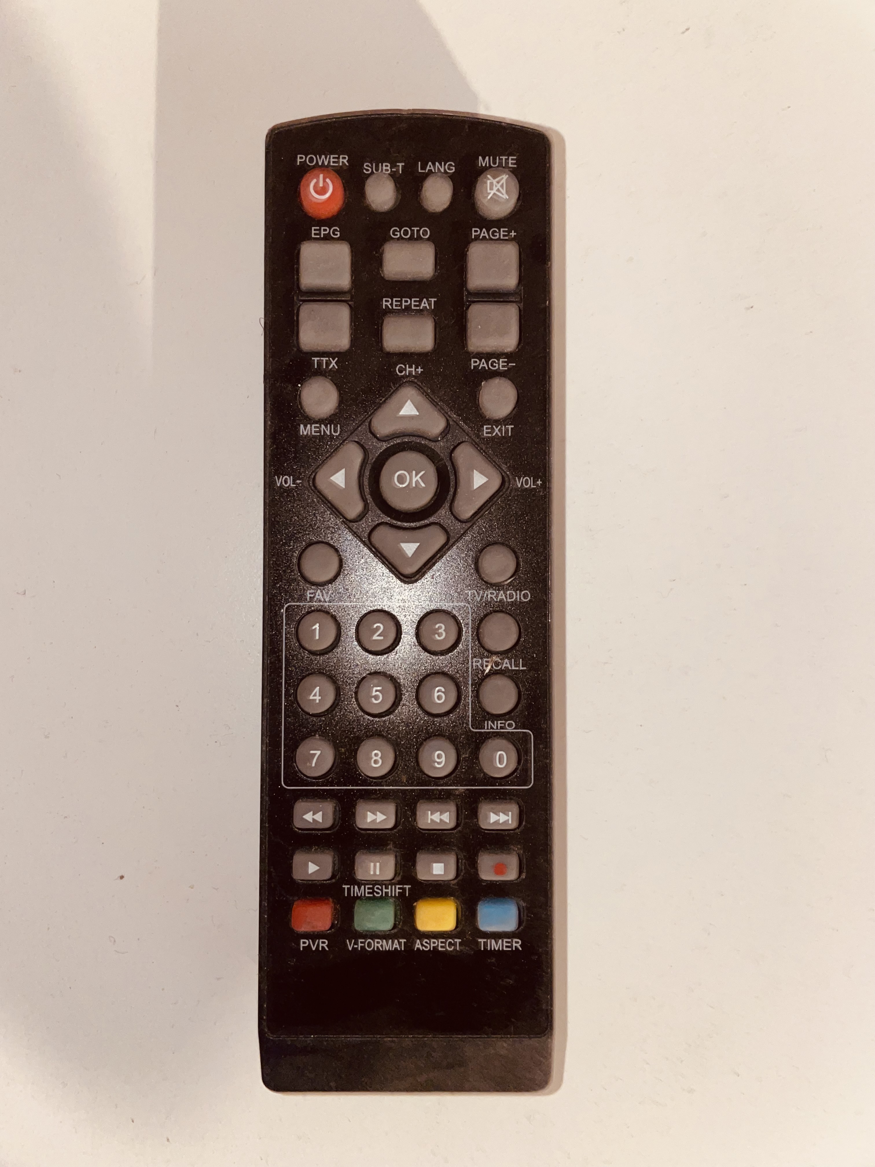 Czarny pilot do starego telewizora TTX