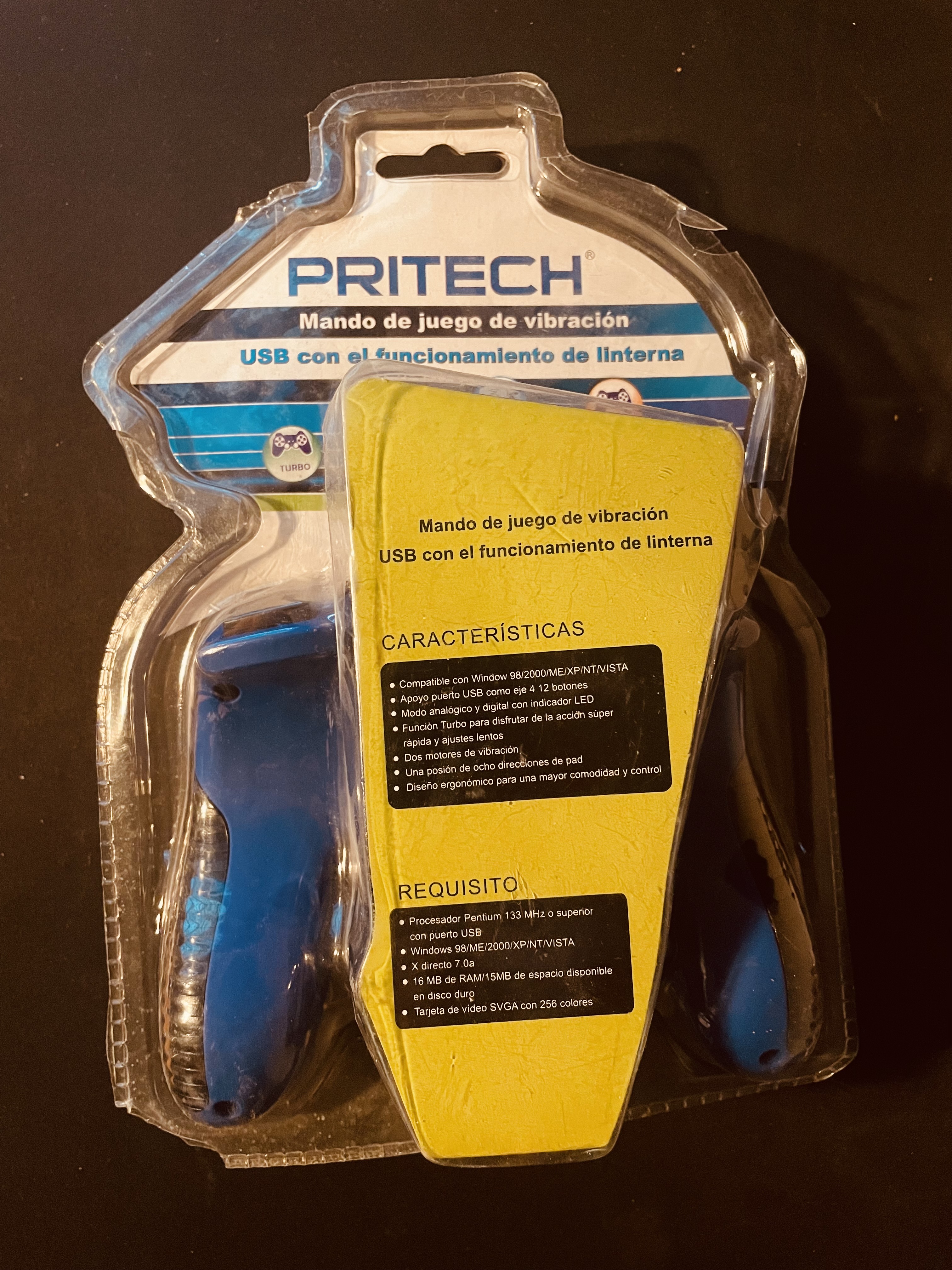 Kontroler pad gamepad Pritech CC-074 PS2 USB niebieski