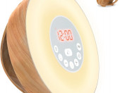 Budzik świetlny drewno 7 kolorów lampka nocna COULAX – zdjęcie 1