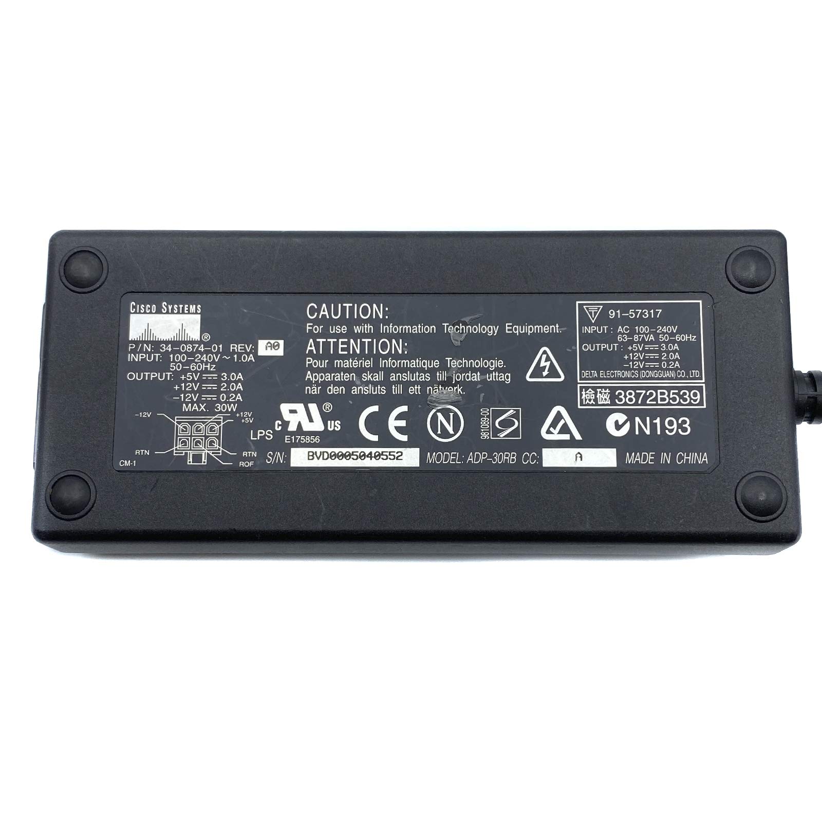 Oryginalny zasilacz do routera Cisco 34-0874-01 5V-3A 12V-2A 30W