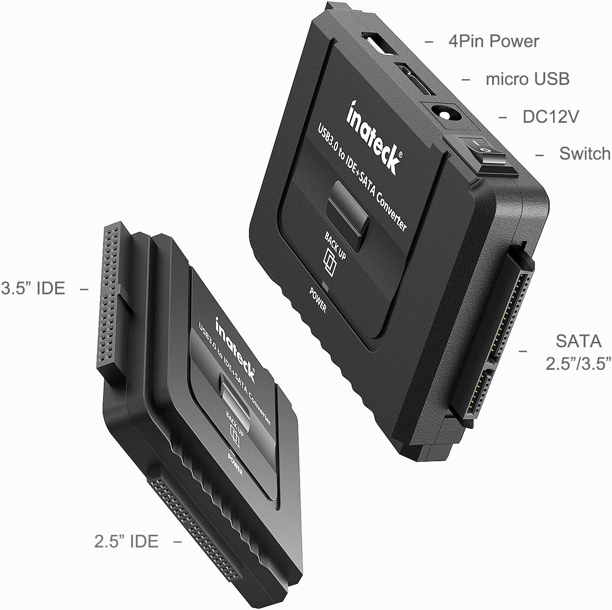 Zewnętrzny czytnik dysków twardych IDE/SATA HDD/SSD Inateck