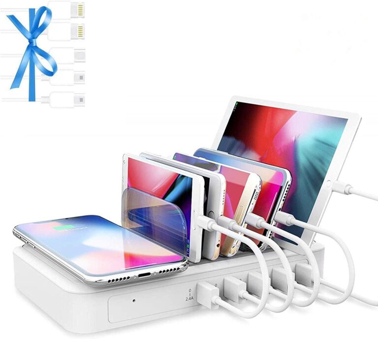 Szybka stacja ładująca dla wielu urządzeń 5 portów USB Qi Apple AirPods iPad