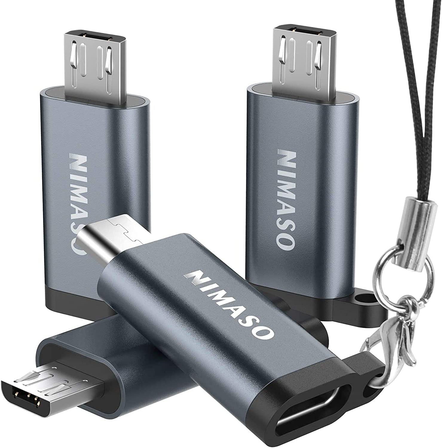 Adapter konwerter Micro USB na USB C z brelokiem NIMASO