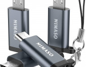 Adapter konwerter Micro USB na USB C z brelokiem NIMASO – zdjęcie 1