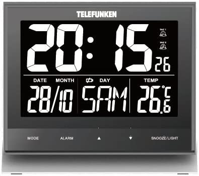 Budzik radiowy zegar ścienny bezgłośny TELEFUNKEN FUX-500-HRB