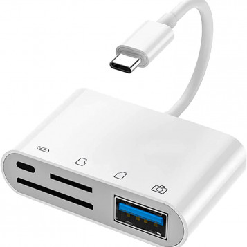 Czytnik kart SD USB-C Adapter USB OTG 4w1 TF (stan nowy)