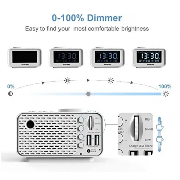 Małe cyfrowe radio FM z budzikiem REACHER K2-Pro