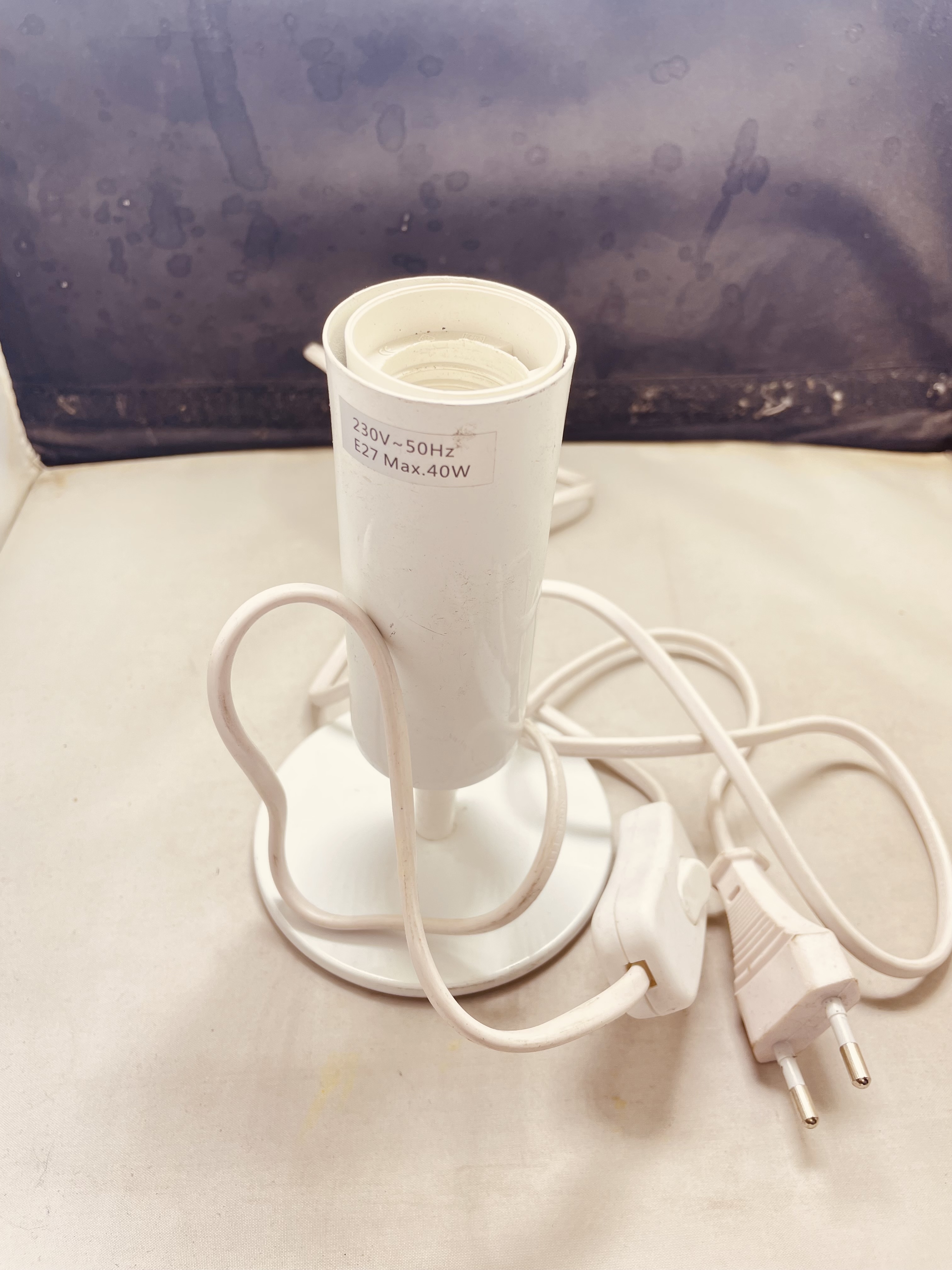 Podstawa do lampy stołowej biała E27 40W