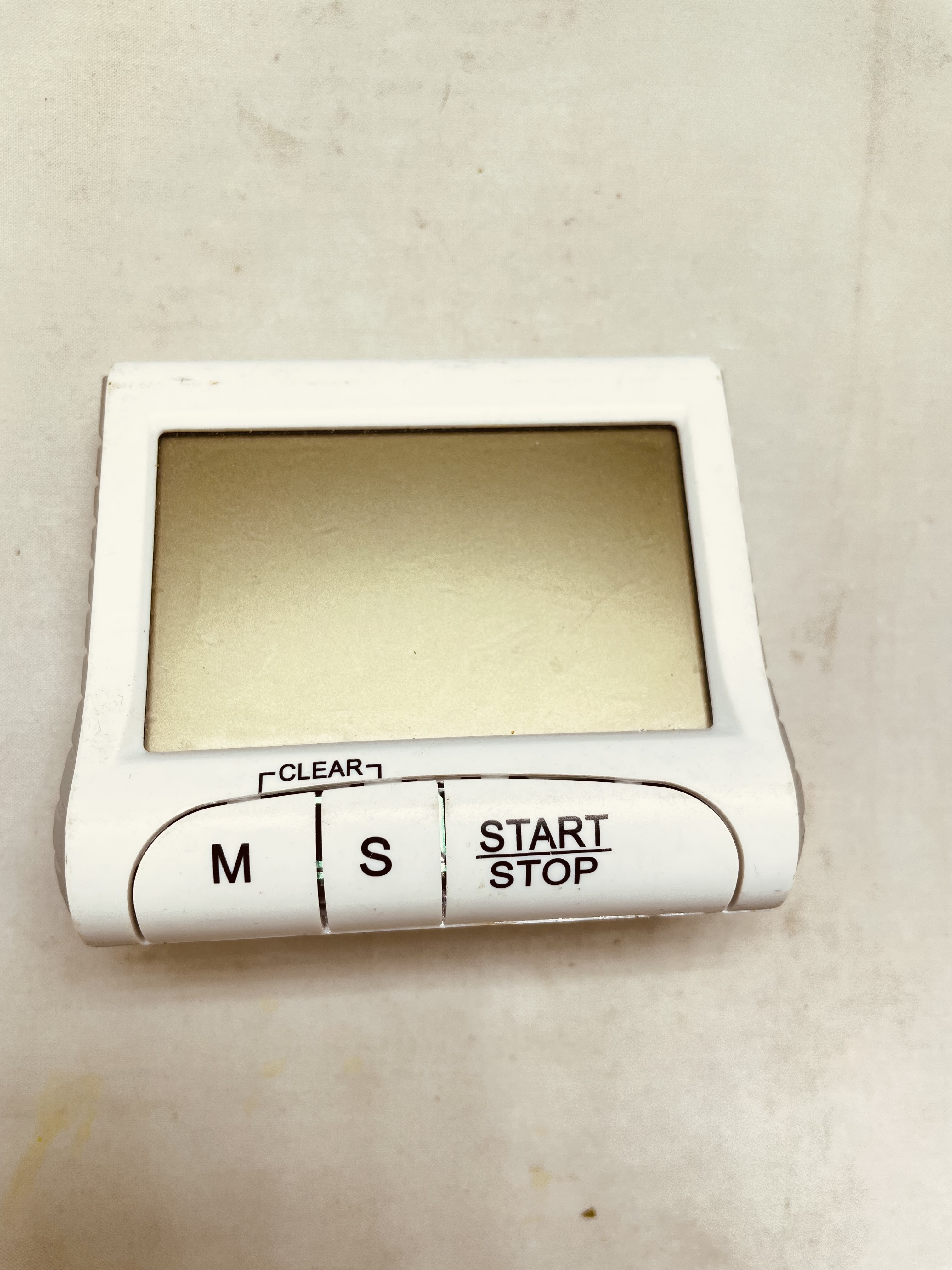 Mini mały budzik alarm przenośny z podpórką magnes biały