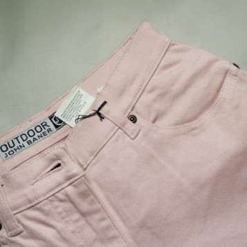 Różowe jeansowe spodnie damskie Outdoor John Baner