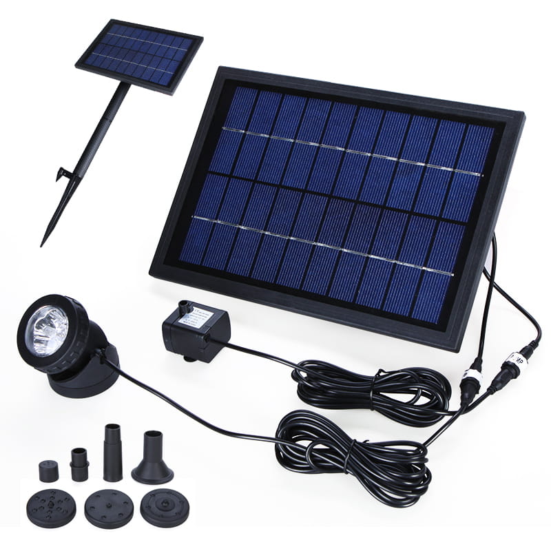 Solarna pompa fontannowa do oczka LED 5W 10V 200 L / H