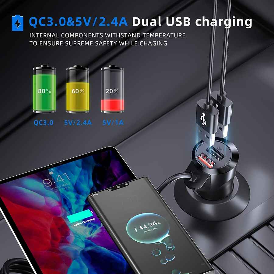 Uchwyt samochodowy na telefon transmiter FM Bluetooth USB SOYUKI