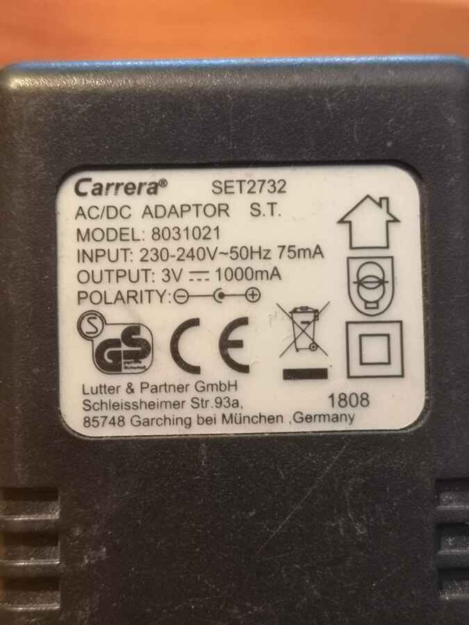 Zasilacz sieciowy Carrera SET2732 3V 1000mAh