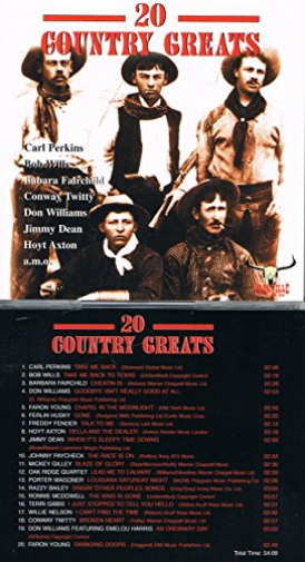 Płyta kompaktowa muzyka 20 Country Greats 12 Carl Perkins CD
