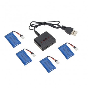 Bateria Supper Fly do drona Hubsan X4 H107D FPV 3.7V 380mAh LiPo 4szt