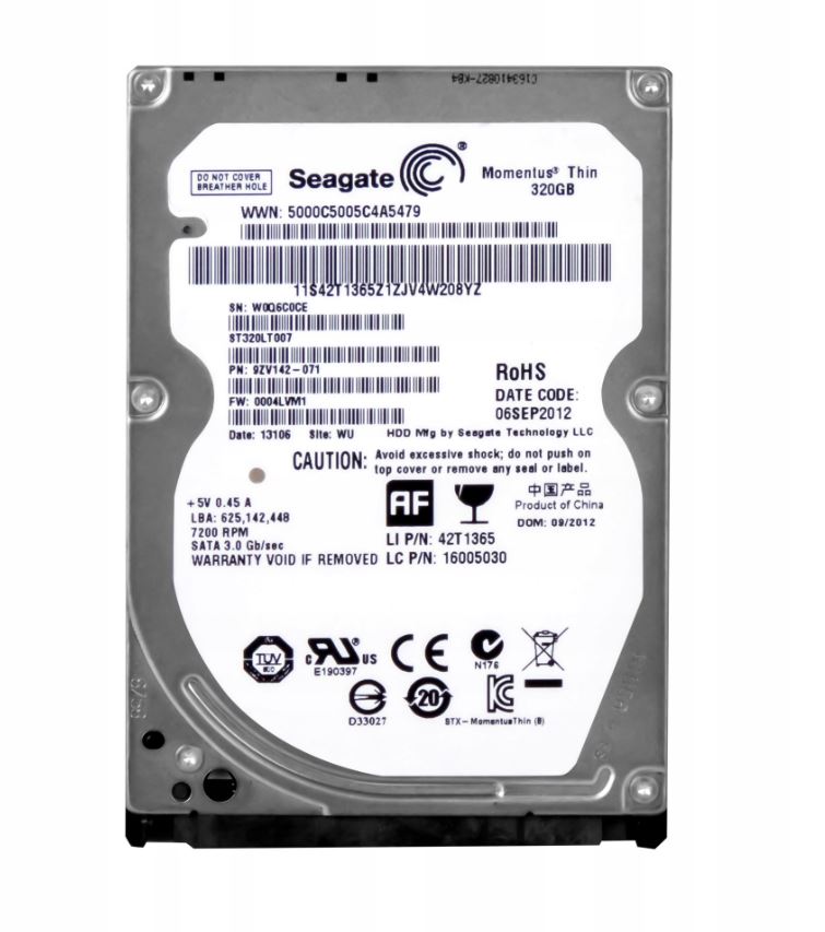 Dysk twardy HDD Seagate ST320LT007 320GB 2.5'' 7.2k rpm SATA II