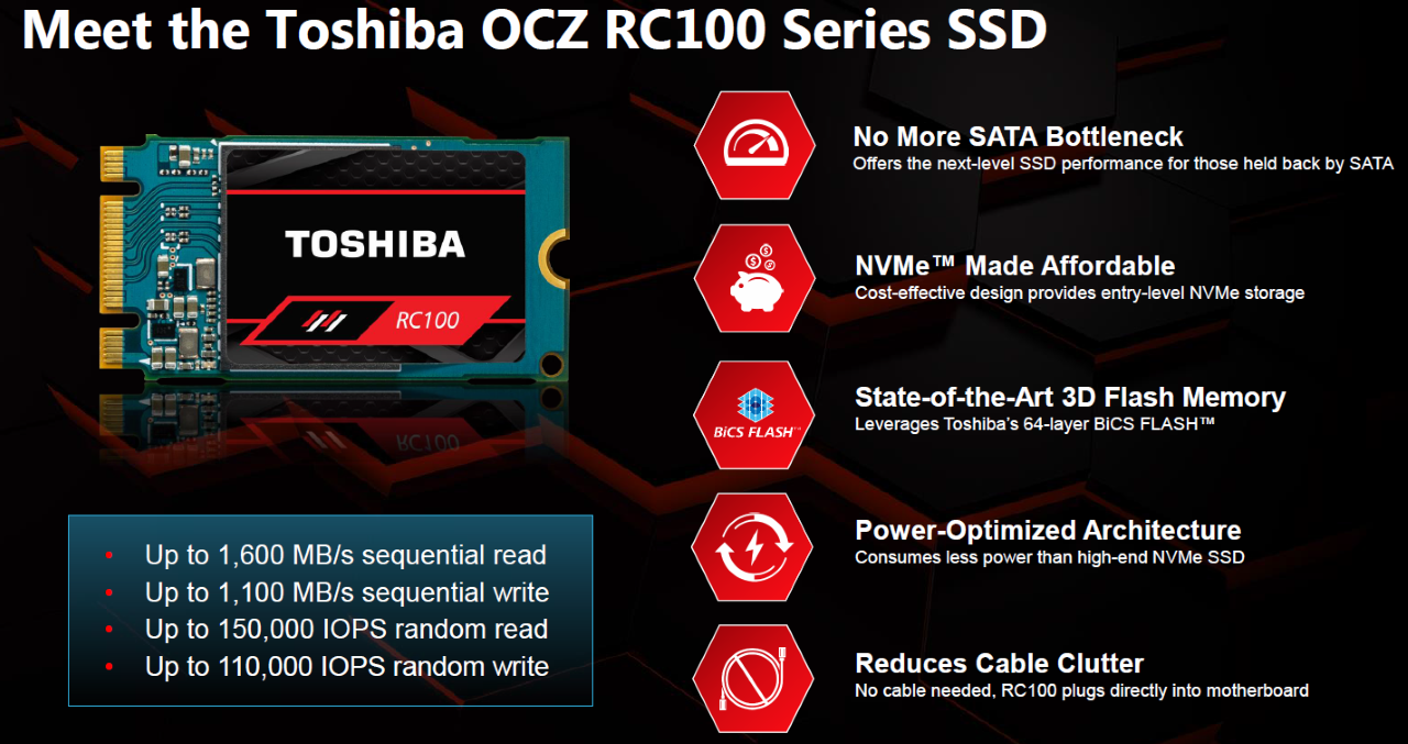 Dysk wewnętrzny SSD Toshiba OCZ RC100 240 GB M.2 2242 PCI-E x2 NVMe