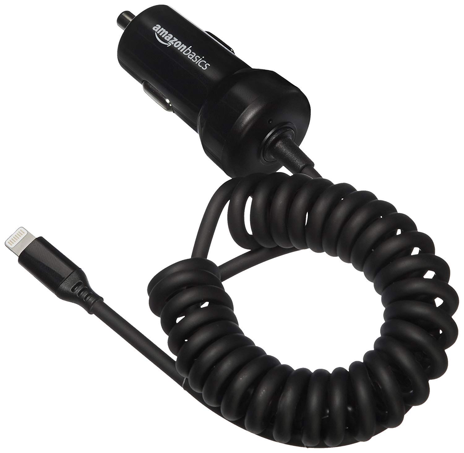 Ładowarka samochodowa Lightning z kablem do iPhone Amazon Basics biały
