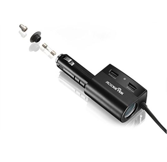 Rozgałęźnik zapalniczki samochodowej 2-porty USB 5V 3.1A Rocketek