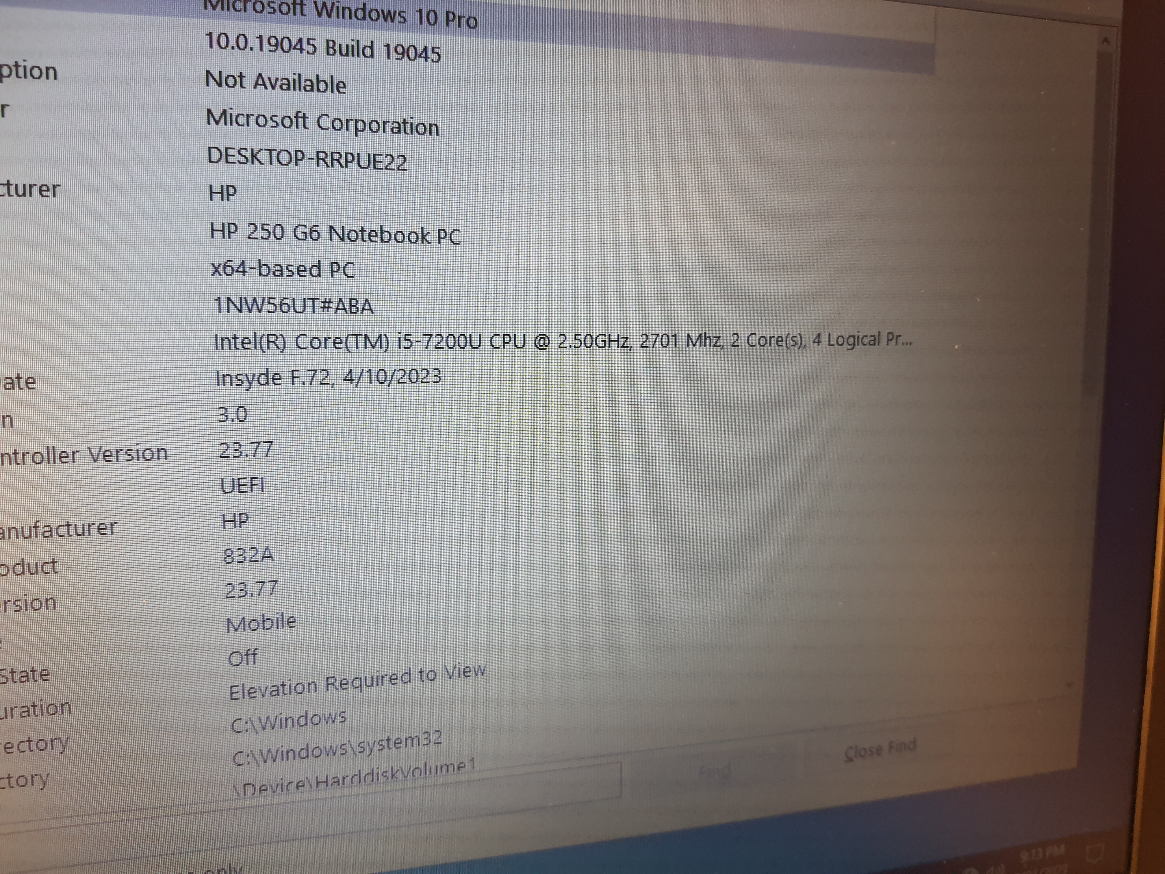 Laptop HP 250 G6 15 i5-7200U 8GB RAM 250GB SSD M.2