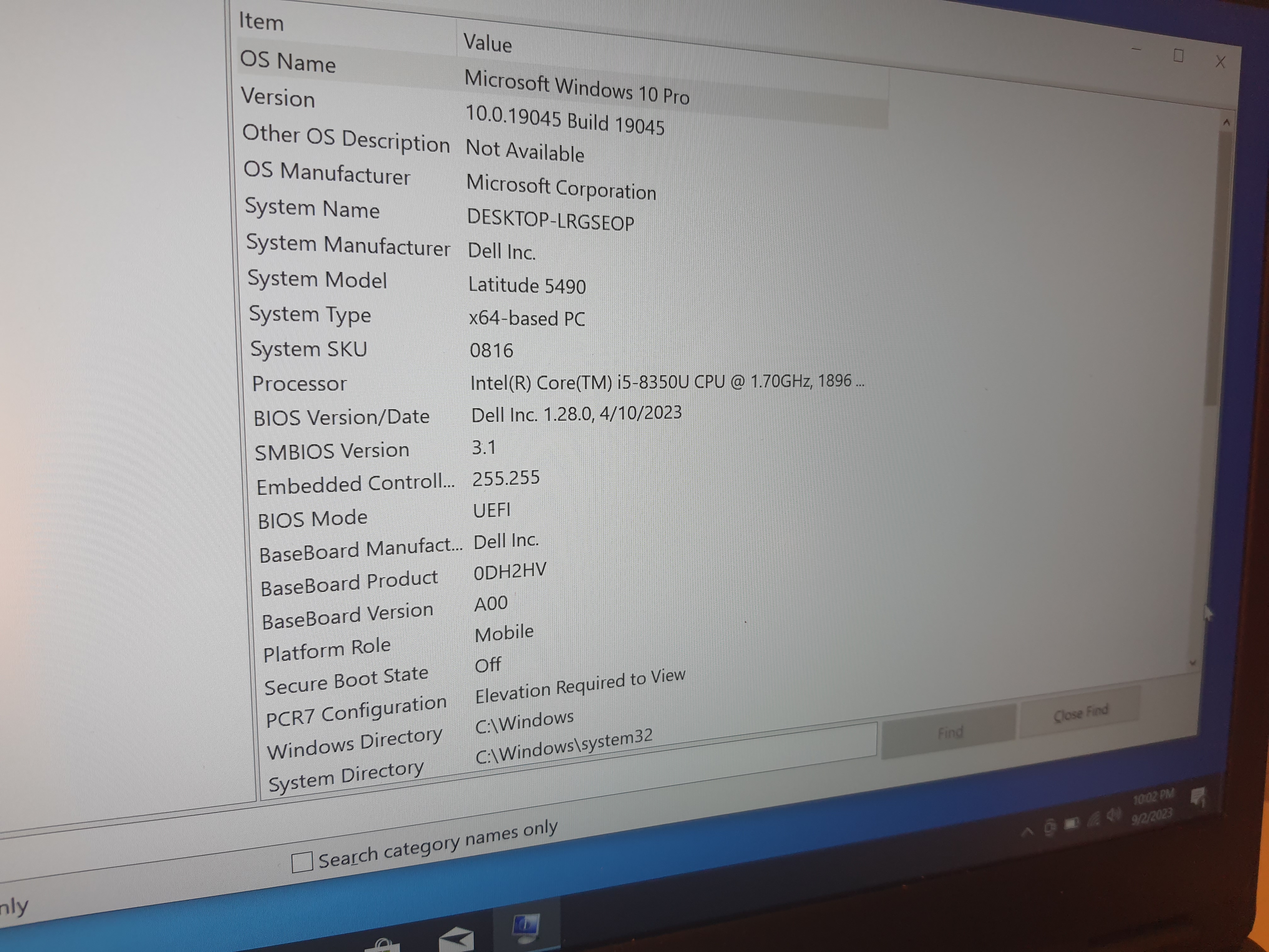Laptop Dell Latitude 5490 i5-8350U 8GB RAM 256GB SSD M.2
