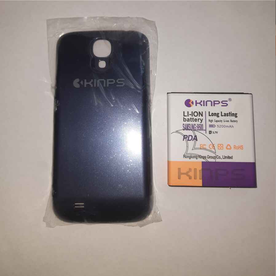 Kinps 5200mAh 3.7V replacement battery for Samsung i9500 phone + case