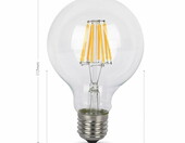 Żarówka E27 LED filament 600lm Ciepła 8W~65W Albrillo – zdjęcie 1