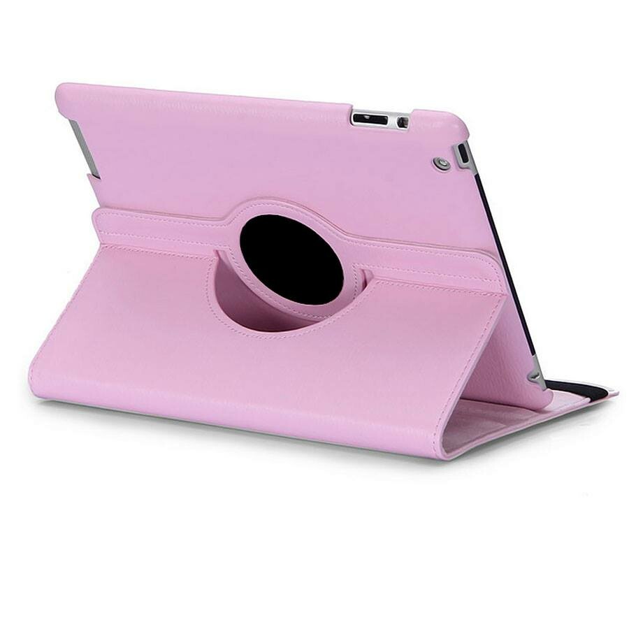 Skórzane obracane etui 360 do iPad 2 3 4 różowe