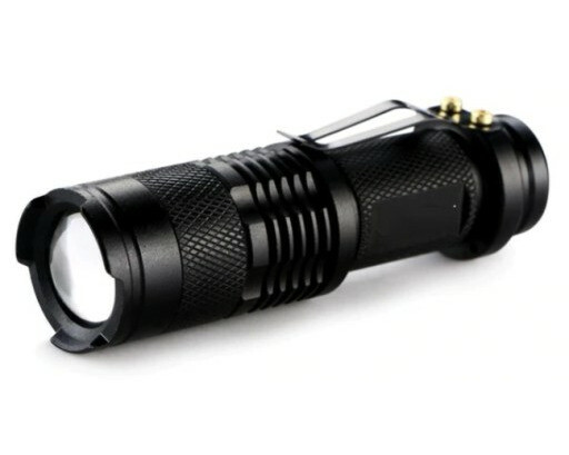 Latarka taktyczna LED Cree zoom Q5 7W wodoodporna czarna