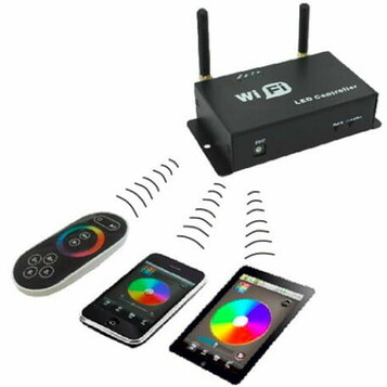 Kontroler WiFi 5-24V 12A iOS Android + pilot dotykowy LED RGB