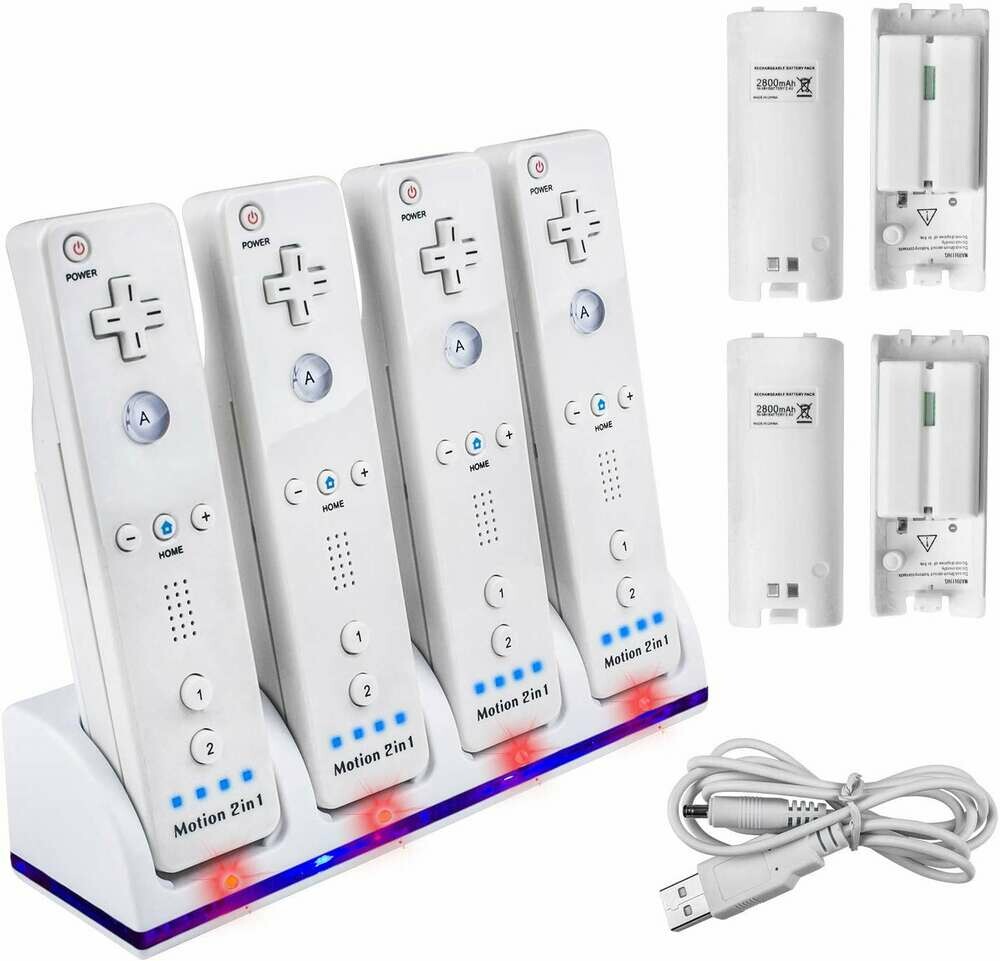 Stacja ładująca kontrolery Nintendo Wii + 4 baterie