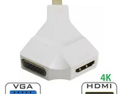 Przejściówka mini DisplayPort 1.2 na HDMI + VGA 2Kx4K EL-3600VH-B – zdjęcie 2